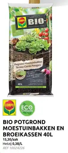 Brico Compo Bio Potgrond Moestuinbakken en Broeikassen aanbieding