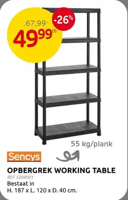 Brico Sency Opbergrek Working Table aanbieding