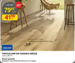Brico Quick Step Vinylplank Eik Sahara Greige aanbieding