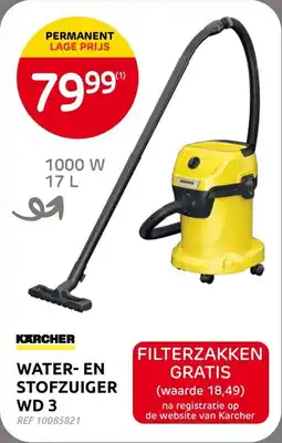 Brico Karcher Water en Stofzuiger WD 3 aanbieding