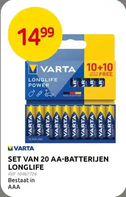 Brico Varta Set Van 20 AA-Batterijen Longlife aanbieding