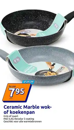 Action Ceramic Marble wokof koekenpan aanbieding
