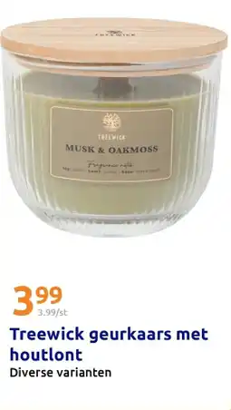 Action Treewick geurkaars met houtlont aanbieding