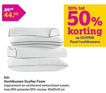 Leen Bakker Hoofdkussen duoflex foam aanbieding