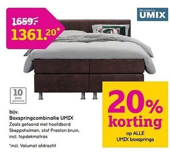 Leen Bakker Boxspringcombinatie umix aanbieding
