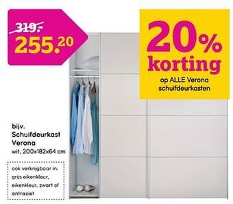Leen Bakker Schuifdeurkast verona aanbieding