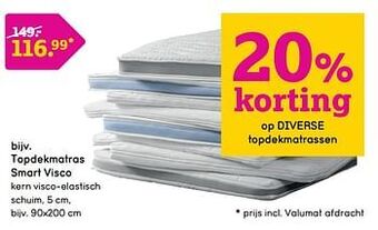 Leen Bakker Topdekmatras smart visco aanbieding