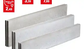 Betonnen boordsteen grijs