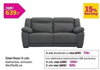 Leen Bakker Zetel dean 2-zits aanbieding