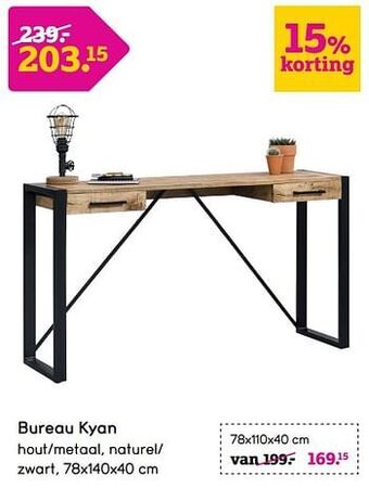 Leen Bakker Bureau kyan aanbieding