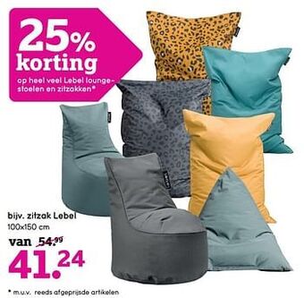 Leen Bakker Zitzak lebel aanbieding