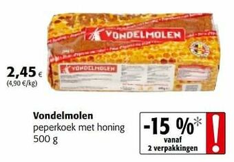 Colruyt Vondelmolen peperkoek met honing aanbieding