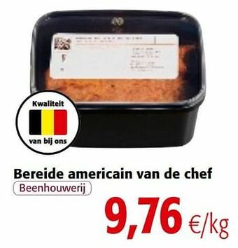 Bereide americain van de chef