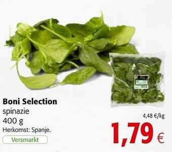 Colruyt Boni selection spinazie aanbieding