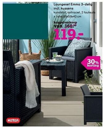Leen Bakker Loungeset emma 3-delig incl. kussens aanbieding