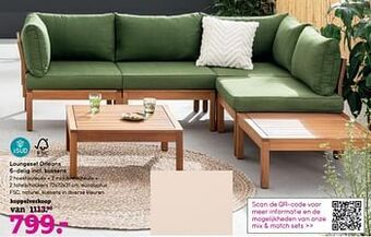 Loungeset orleans 6-delig incl. kussens