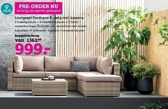 Leen Bakker Loungeset dordogne 6-delig incl. kussens aanbieding