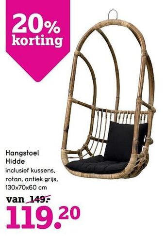 Leen Bakker Hangstoel hidde aanbieding