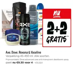 Jumbo Axe. Dove. Rexona & Vaseline aanbieding
