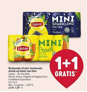 Delhaize Bruisende Of Niet Bruisende Drank Op Basis Van Thee Lipton aanbieding