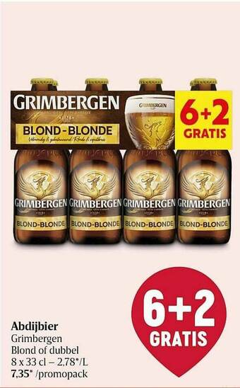 Delhaize Abdijbier Grimbergen Blond Of Dubbel aanbieding