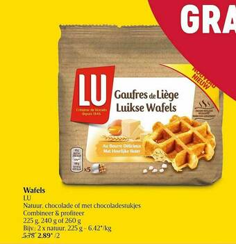 Delhaize Wafels Lu aanbieding