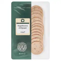 Albert Heijn Wahid Kipgrillworst plakjes chilipeper aanbieding