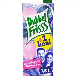 Albert Heijn DubbelFrisss 1kcal bubblegum & blauwe bes smaak aanbieding