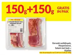 Intermarché Gerookt ontbijtspek hespenworst, salami met look of kipfilet aanbieding
