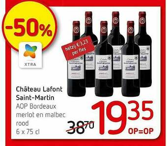 Spar Colruyt Château Lafont Saint-martin Aop Bordeaux Merlot En Malbec Rood aanbieding