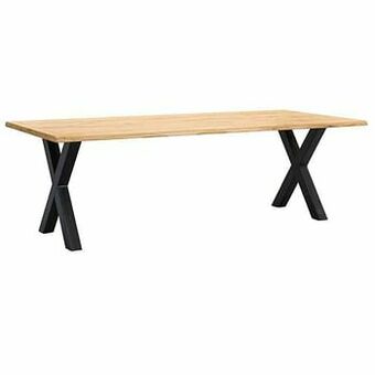 Leen Bakker UMIX boomstamtafel Houston X-poot - 75x240x100 cm - eiken/zwart - Leen Bakker aanbieding