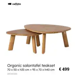 Europoint Organic salontafel teakset aanbieding