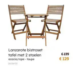 Europoint Lanzarote bistroset tafel met 2 stoelen aanbieding