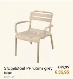 Europoint Stapelstoel PP warm grey aanbieding