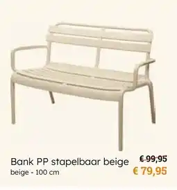 Europoint Bank PP stapelbaar beige aanbieding