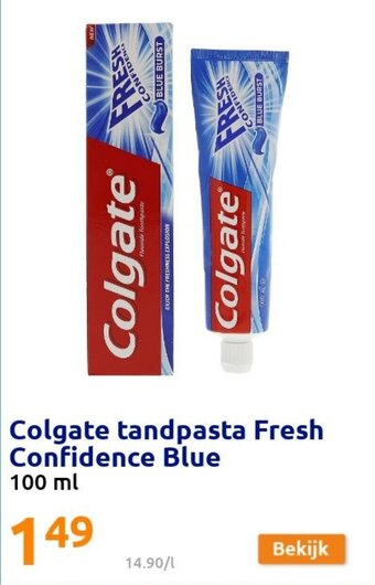 Action Colgate tandpasta Fresh Confidence Blue 100ml aanbieding