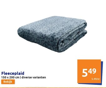 Action Fleeceplaid aanbieding