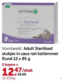 AVEVE Adult Sterilised stukjes in saus nat kattenvoer Rund 12 x 85 g aanbieding