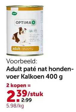 AVEVE Adult paté nat hondenvoer Kalkoen 400 g aanbieding