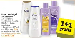 Albert Heijn Dove douchegel en andrélon aanbieding
