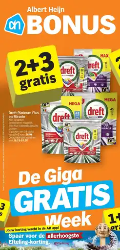 Albert Heijn Dreft platinum plus en miracle aanbieding