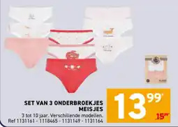 Trafic Set van 3 onderbroekjes meisjes aanbieding