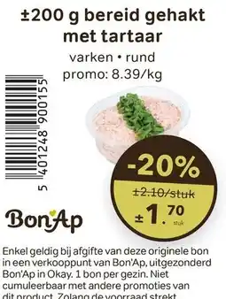Bon Ap Bereid gehakt met tartaar aanbieding