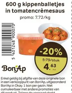 Bon Ap Kippenballetjes in tomatencrèmesaus aanbieding