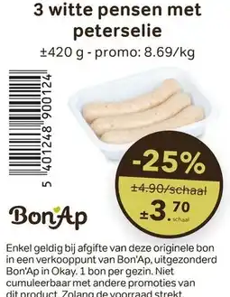 Bon Ap 3 witte pensen met peterselie aanbieding