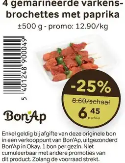 Bon Ap 4 gemarineerde varkens brochettes met paprika aanbieding
