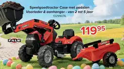 Euroshop Falk Speelgoedtractor Case met pedalen Voorlader & aanhanger aanbieding