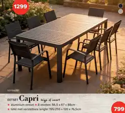 Euroshop Eetset Capri beige of zwart aanbieding
