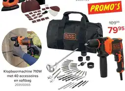 Euroshop Black+ decker Klopboormachine 710W met 40 accessoires aanbieding