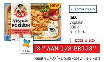 Spar Colruyt Iglo visgratin aanbieding